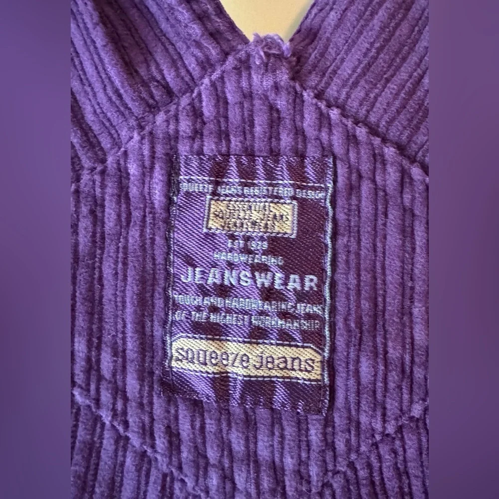Vintage 1990s Squeeze Jeans Purple Kids One Piece Overalls Size 5